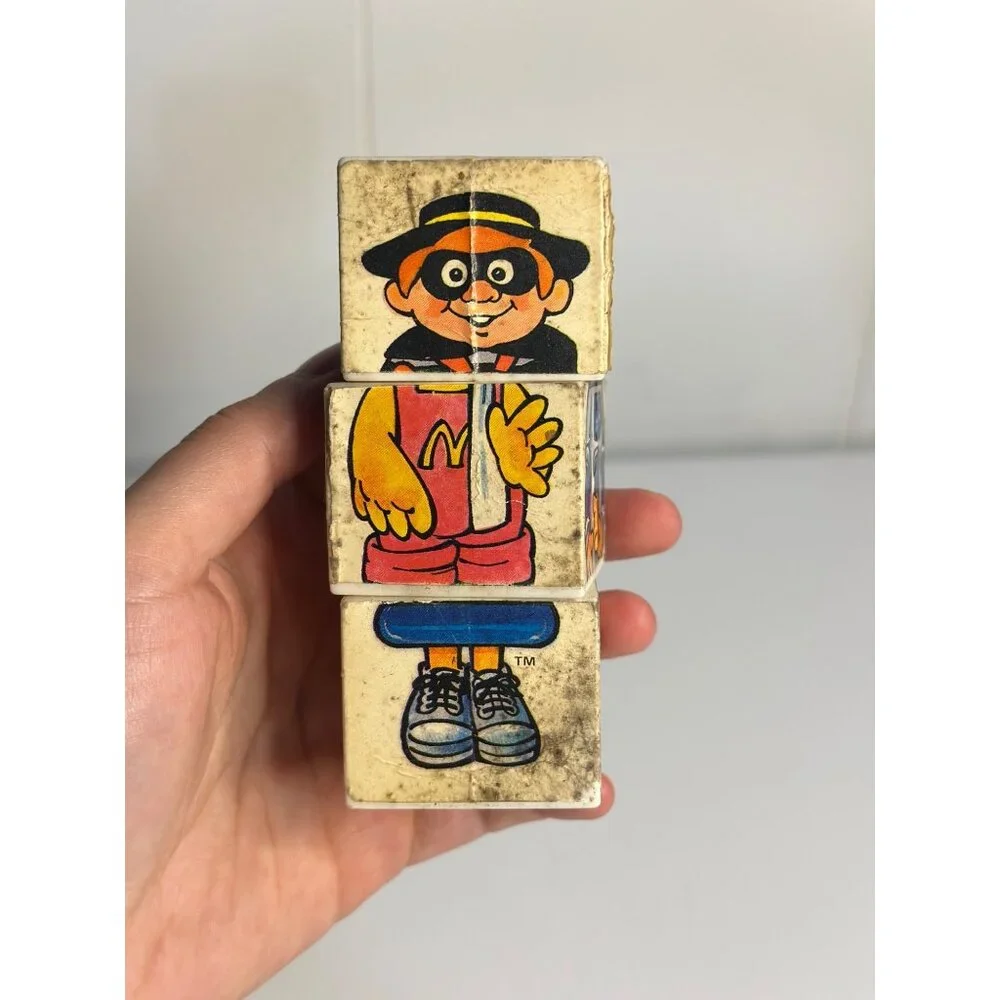 Vintage 1988 McDonald’s Grimace Puzzle‎ Cube – Happy Meal “Under 3” Toy 4.25